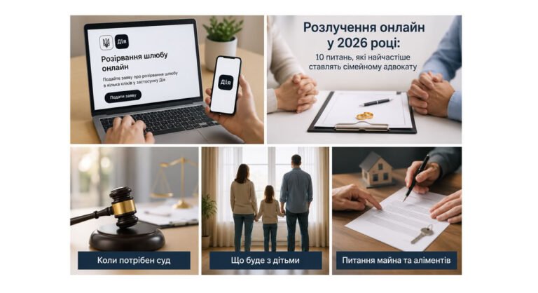 Розлучення онлайн у 2026 році: 10 питань, які найчастіше ставлять сімейному адвокату