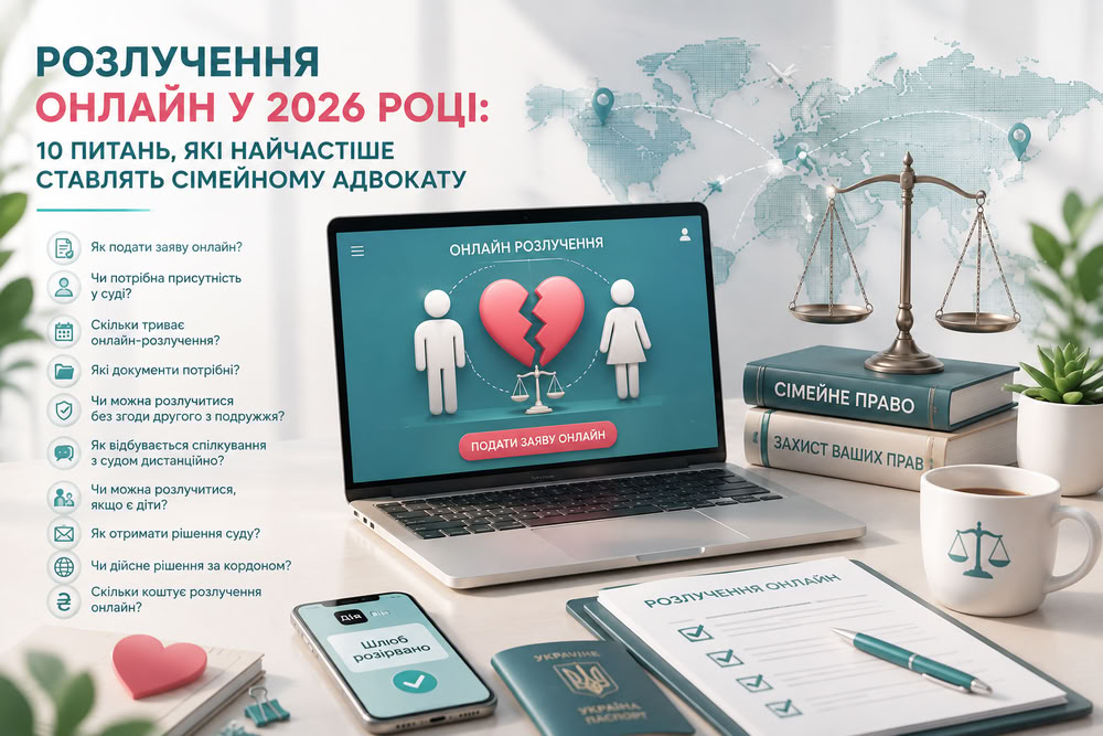 Розлучення онлайн у 2026 році: 10 питань, які найчастіше ставлять сімейному адвокату